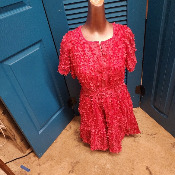 Anthropologie The Somerset Mini Dress Floral Appliqué Edition in Pink Medium - Picture 7 of 10